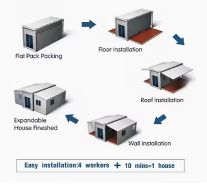 High End Customized Double Wing Folding Room Mobile House Prefabricated Small House